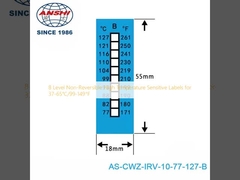 8 επίπεδο μη αναστρέψιμες ευαίσθητες σε υψηλές θερμοκρασίες ετικέτες για 37-65°C/99-149°F