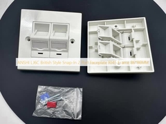 ANSHI LJ6C Βρετανικού τύπου Snap-In Πλάκα Προσώπου 2 Θυρών RJ45 Πλαίσιο 86*86MM