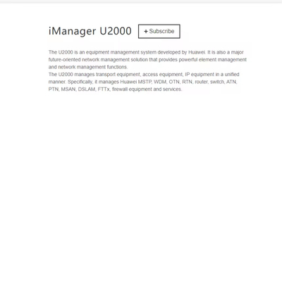 HUAWEI Software iManager U2000 NMS