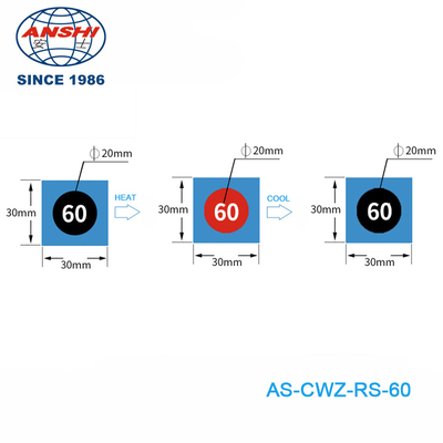 Reversible Temperature Sensitive Color Changing Sticker For 50C 122℉ Measurement On Durable Paper