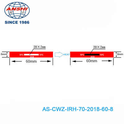 Non Reversible 37-65 ℃ 99-149℉ 8 Temperature Level High Temperature Sensitive Labels