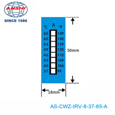 Non Reversible 37-65 ℃ 99-149℉ 8 Temperature Level High Temperature Sensitive Labels