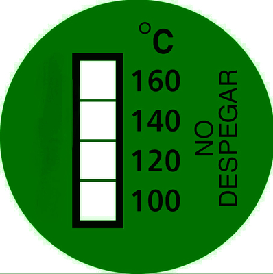 Non Reversible 49-71 ℃ 120-160℉ 5 Temperature Level High Temperature Sensitive Labels