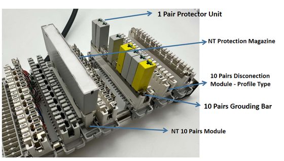 Single Pair LSA PLUS Module Over Current Over Voltage Protector Unit