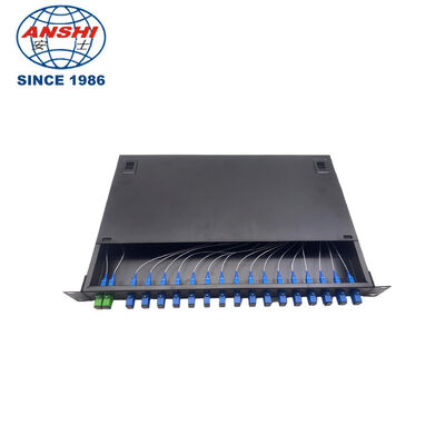 2 x 16 PLC Fiber Splitter with SC/UPC Connector 1U 19" Rack Mount for Singlemode Fiber Optic Networks