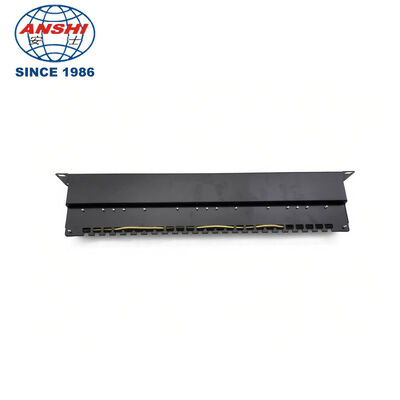 19 Inch 24 Port CAT6 Shield STP Patch Panel with Rear Cable Management for Integrated Networking