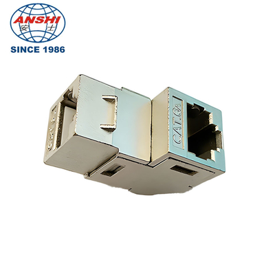 CAT5E CAT6 CAT6A μέσω αγκυροβολίας Keystone Jack Wall Panel Mount Connector 90 βαθμών κράμα ψευδαργύρου μέσω του πάνελ του μοντέλου