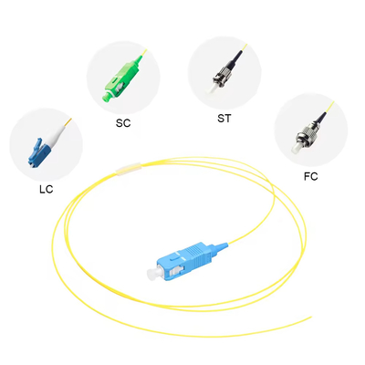 0.9mm 1/1.5 M FTTH Sc-upcylow SC/APC Sinle Core Sm G.652d Core Sc Fiber Patch Pigtail