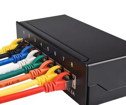 ΕΠΙΤΡΑΠΕΖΙΟ ΠΑΝΕΛ ΕΠΙΔΙΟΡΘΩΣΗΣ 8 ΘΥΡΩΝ CAT5E CAT6 CAT6A ΘΩΡΑΚΙΣΜΕΝΟ 90 ΜΟΙΡΩΝ ΕΙΣΟΔΟΣ ΑΠΟ ΠΑΝΩ PUNCH FTP STP