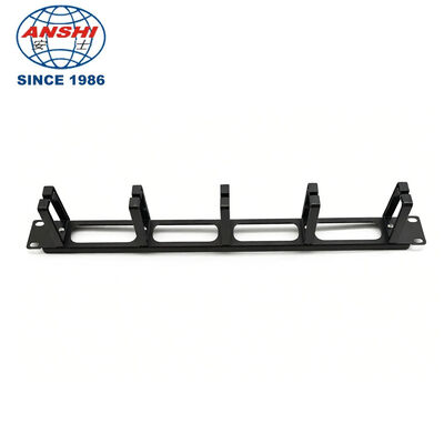 Διαχειριστής καλωδίων οριζόντιος 1U ύψους 19 ιντσών για τοποθέτηση σε rack με 5 δακτυλίους για διαχείριση καλωδίων δικτύου