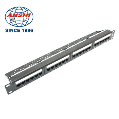 Πίνακας διανομής 19 ιντσών 32 θύρας STP Shielded RJ45 Patch Panel CAT5E CAT6 Rack Mount Network Distribution Panel