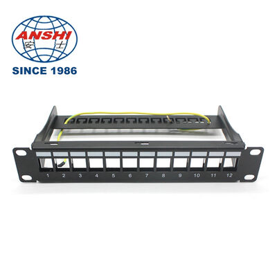 Πίνακας διανομής 19 ιντσών 32 θύρας STP Shielded RJ45 Patch Panel CAT5E CAT6 Rack Mount Network Distribution Panel