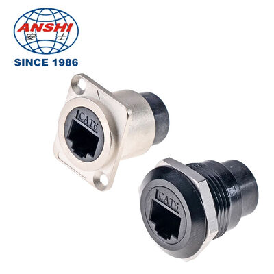 Σύνδεσμος D-Series RJ45 Cat6 θηλυκού φύλου, πίνακα τοποθέτησης κυκλικής πρίζας επέκτασης δικτύου Ethernet