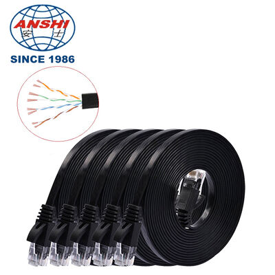 Υπερ λεπτή επίπεδη RJ45 Ethernet Patch Cord 5M LAN Copper Network Cable Μίνι επίπεδη δίκτυο Jumper Cable
