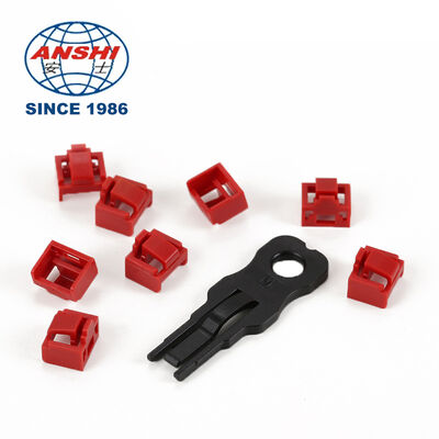 RJ45 Port Lock Dust Plug Anti-Theft LAN Port Stopper, 100pcs Plugs With One Key Included For Network Interface Protection
