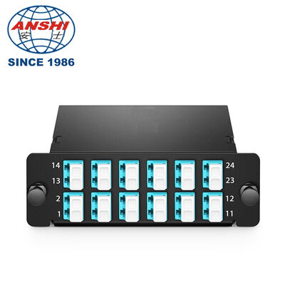 24F OM4 MPO/MTP Κασέτα Τύπου Α 2 MPO-12 σε 12*LC Duplex FHD LGX Χαμηλής Απώλειας Συμβατό με Panduit για Κέντρα Δεδομένων 40G/100G