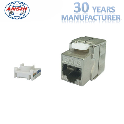 Προστατευμένη βάση Jack 180 βαθμός Toolless CAT7 CAT5E κραμάτων RJ45 ψευδάργυρου STP